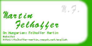 martin felhoffer business card